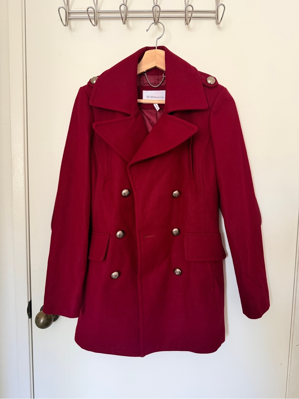 BCBGeneration Crimson Double-Breasted Wool Peacoat